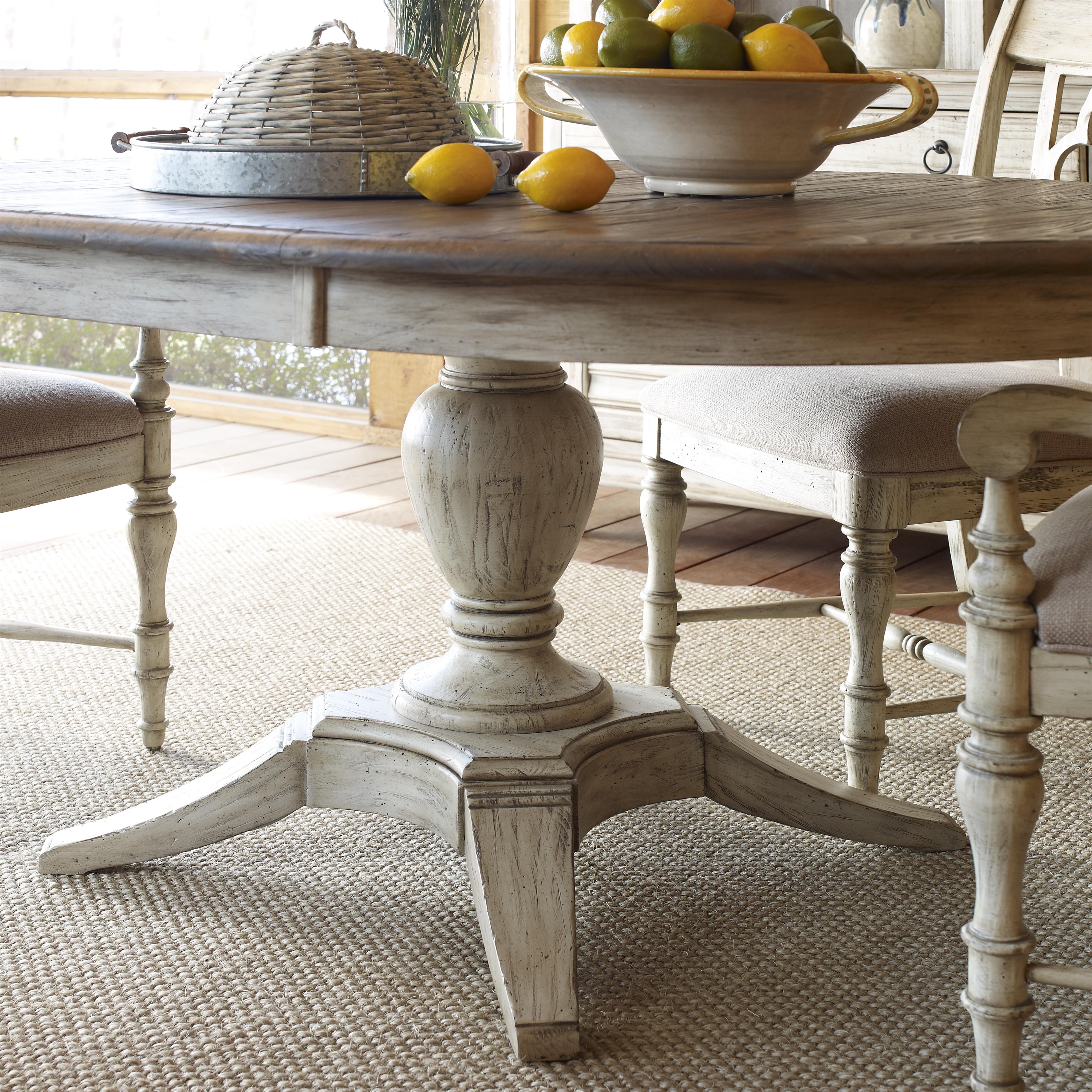 Kincaid Furniture Weatherford Milford Round Dining Table Package with Pedestal Base and Splayed